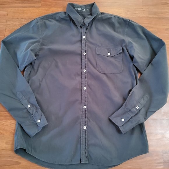 S.K.U. Save Khaki United Long Sleeve Button Down Shirt XL Grey New - Picture 2 of 7